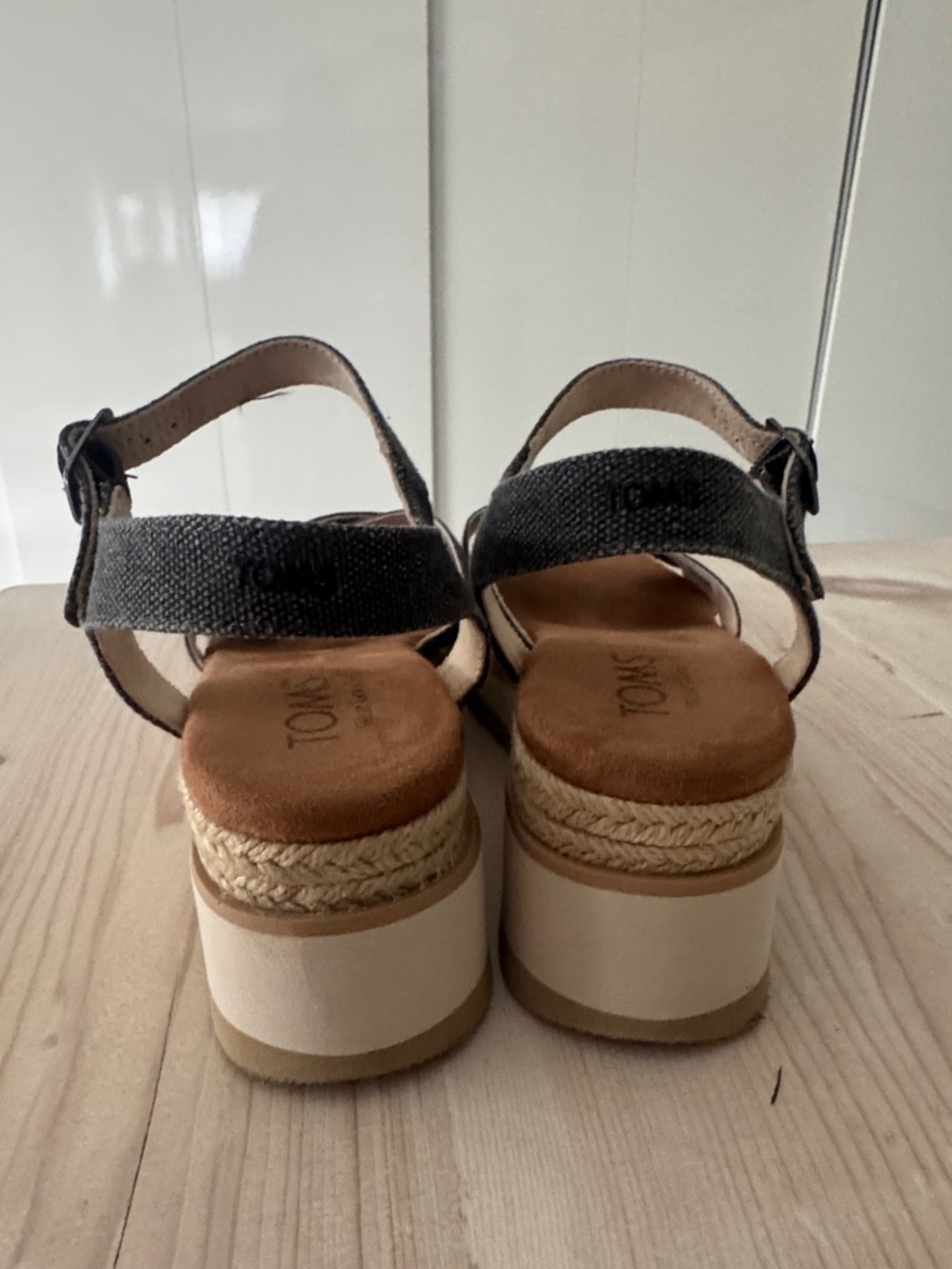 TOMS Charcoal Crisscross Ankle-Strap Platform Sandal - Picture 5 of 8
